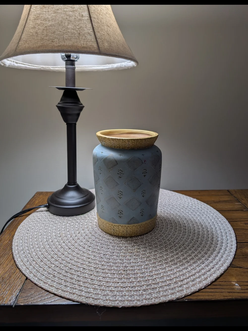 Vintage Bob's Pottery Crock Elizabeth King Brownd Floral Hydrangea Cottagecore